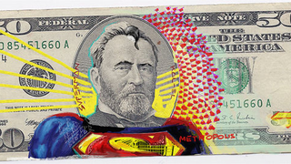 Dollar bill presidents get made over as the Justice League
